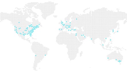 Map of Pierian's worldwide partner sites